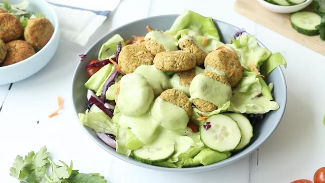 Baked Falafel Salad