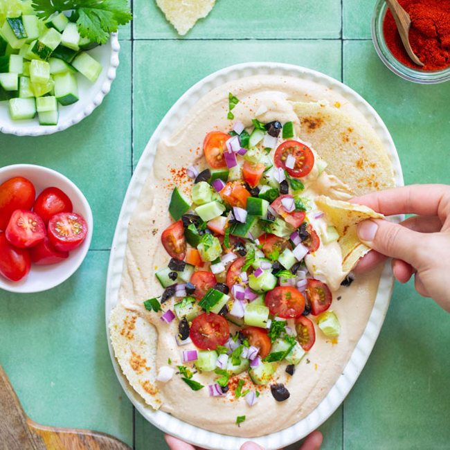 Greek-Style Loaded Hummus