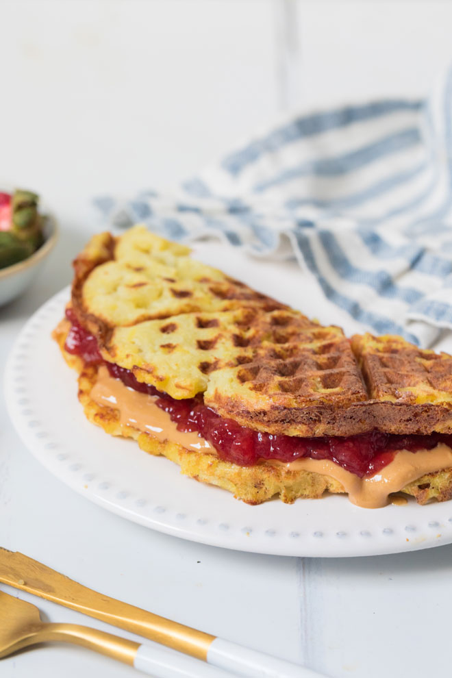 Peanut Butter & Jelly Waffle Sandwich